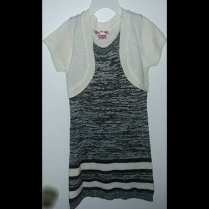 Girls Dress with attached cardigan